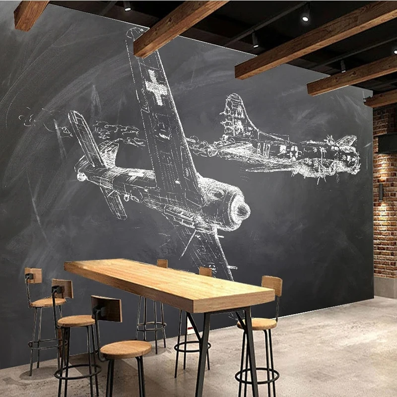 3D Printing Cafe - Creative Custom Photo Wallpaper Blackboard Hand