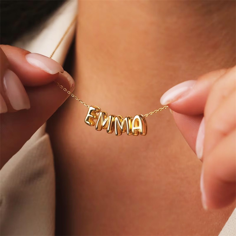 Bubble Letter Necklaces Custom - đánh giá và giá 3D Printing Jewellery