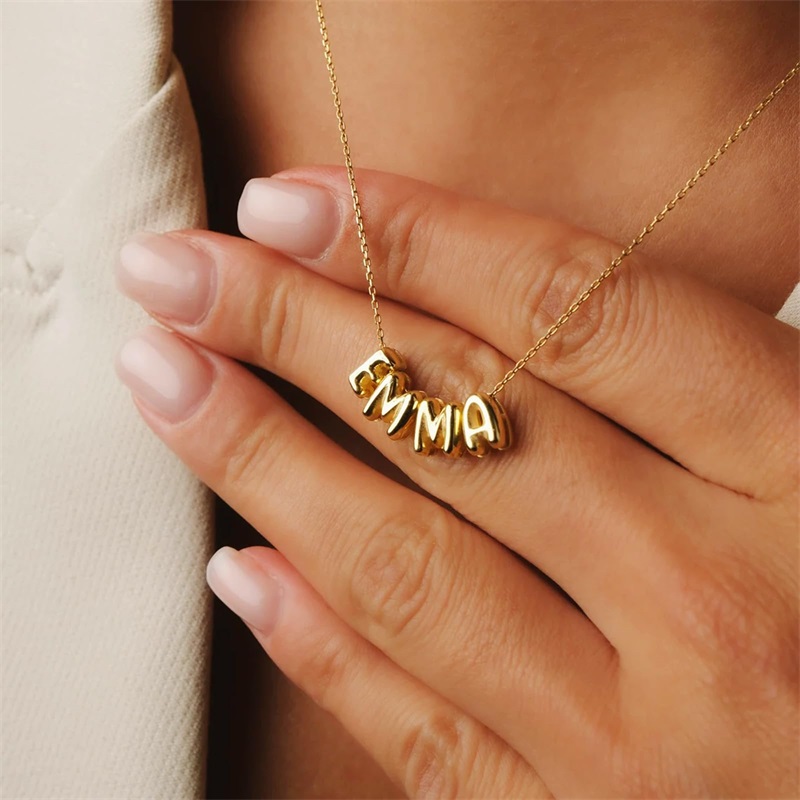 Bubble Letter Necklaces Custom - đánh giá và giá 3D Printing Jewellery