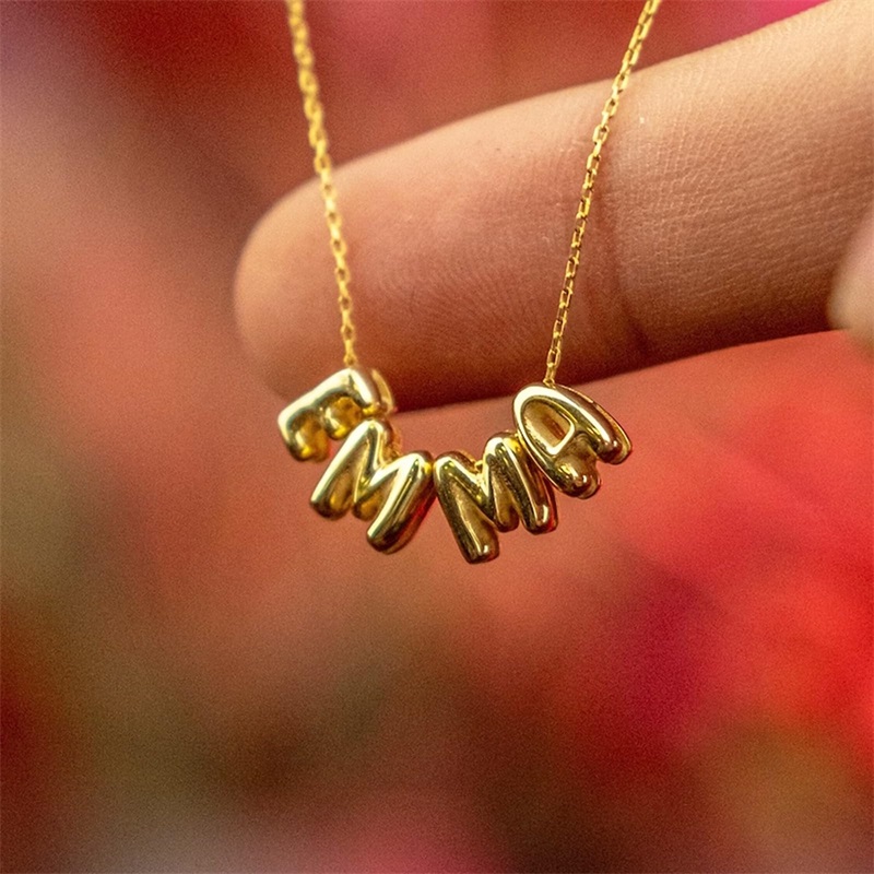 Bubble Letter Necklaces Custom - đánh giá và giá 3D Printing Jewellery