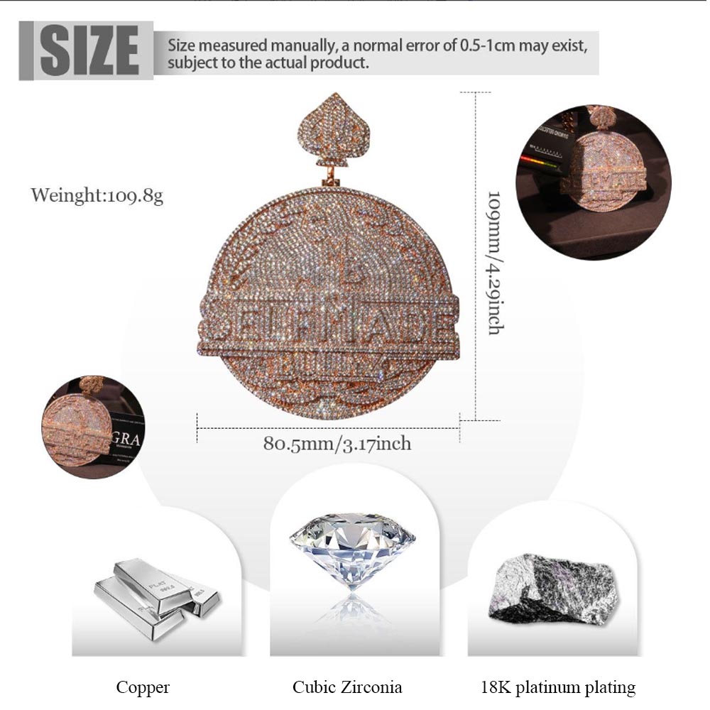 “Self Made”Iced Out Pendant 18 - đánh giá và giá 3D Printing Jewellery